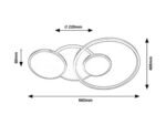 Plafonieră Fulvia, metal crom satin, abajur alb, LED 50W, L660MM, H400MM - imagine 5