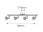 Spot Norton LED, metal crom, GU10 x4 MAX 50W, L500MM, H80MM - imagine 4