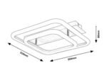 Plafonieră Fandral, metal crom satin, abajur alb, LED 33W, L350MM, H310MM - imagine 5