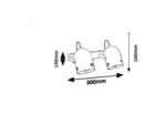 Spot Minuet, metal alb, abajur multicolor, E14 x2 MAX 40W, L300MM, H140MM - imagine 4