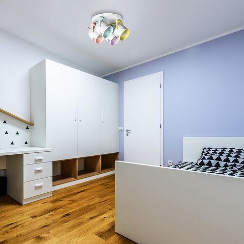 7014-e.jpg Spot Minuet, metal alb, abajur multicolor, E14 x4 MAX 40W, Ø300MM, H160MM - imagine 1