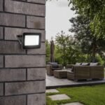 Reflector Flood, metal negru, abajur transparent, LED 10W, L103MM, H77MM