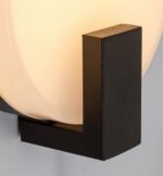 Aplică exterior Cyprus, aluminiu negru, abajur alb, LED 10W, Ø180MM, L180MM, H195MM - imagine 6
