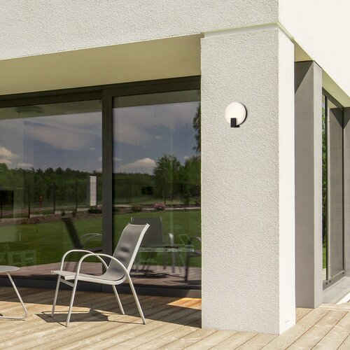 7074-e.jpg Aplică exterior Cyprus, aluminiu negru, abajur alb, LED 10W, Ø180MM, L180MM, H195MM - imagine 1