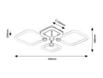Plafonieră Sotiris, metal negru mat, abajur alb, LED 47W, L540MM, H460MM - imagine 11