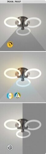 Plafonieră Sotiris, metal negru mat, abajur alb, LED 47W, L540MM, H460MM - imagine 10