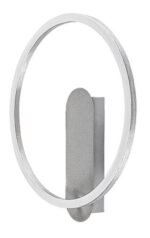 Aplică Tumnus, metal argintiu/ aluminiu șlefuit, abajur alb, LED 14W, Ø300MM, H325MM - imagine 3