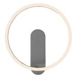 Aplică Tumnus, metal argintiu/ aluminiu șlefuit, abajur alb, LED 14W, Ø300MM, H325MM - imagine 4