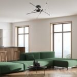Plafonieră Henli, metal negru, abajur alb, LED 30W, L760MM, H760MM