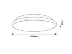 Plafonieră Engon, plastic argintiu, abajur alb, LED 24W, Ø380MM - imagine 9