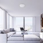 Plafonieră Engon, plastic argintiu, abajur alb, LED 24W, Ø380MM
