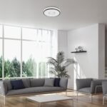 Plafonieră Sedona2, metal negru, abajur alb, LED 24W, Ø395MM