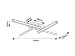 Plafonieră Remiel, metal negru mat, abajur alb, LED 20W, L750MM, H620MM - imagine 7