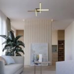Plafonieră Remiel, metal negru mat, abajur alb, LED 20W, L750MM, H620MM