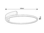 Plafonieră Holize, metal auriu, abajur alb, LED 23W, Ø400MM, L420MM - imagine 5
