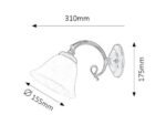 Aplică Beckworth, metal bronz, abajur alabastru alb, E14 x1 MAX 40W, L155MM, H175MM - imagine 4