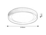 Plafonieră Pastello, metal gri-bej, abajur alb, LED 48W, Ø495MM - imagine 12