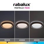 Plafonieră Pastello, metal gri-bej, abajur alb, LED 48W, Ø495MM - imagine 10