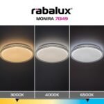 Plafonieră Monira, metal negru, abajur alb, LED 34W, Ø390MM - imagine 10