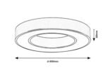 Plafonieră Cirano, metal negru, abajur alb, LED 24W, Ø400MM - imagine 11