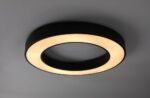 Plafonieră Cirano, metal negru, abajur alb, LED 45W, Ø600MM - imagine 4