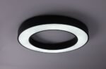 Plafonieră Cirano, metal negru, abajur alb, LED 45W, Ø600MM - imagine 6