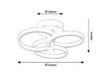 Plafonieră Isidora, metal gri-bej, abajur alb, LED 32W, Ø310MM - imagine 10