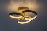 Plafonieră Isidora, metal gri-bej, abajur alb, LED 32W, Ø310MM - imagine 4