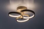 Plafonieră Isidora, metal gri-bej, abajur alb, LED 32W, Ø310MM - imagine 5