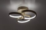 Plafonieră Isidora, metal gri-bej, abajur alb, LED 32W, Ø310MM - imagine 6