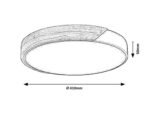 Plafonieră Maple2, metal/ lemn negru mat, abajur alb, LED 24W, Ø410MM - imagine 7