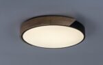 Plafonieră Maple2, metal/ lemn negru mat, abajur alb, LED 24W, Ø410MM - imagine 4