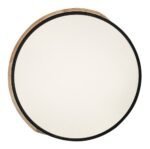Plafonieră Maple2, metal/ lemn negru mat, abajur alb, LED 24W, Ø410MM - imagine 5