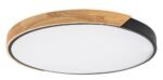 Plafonieră Maple2, metal/ lemn negru mat, abajur alb, LED 42W, Ø610MM - imagine 3
