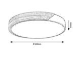 Plafonieră Maple2, metal/ lemn negru mat, abajur alb, LED 42W, Ø610MM - imagine 8