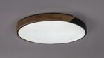Plafonieră Maple2, metal/ lemn negru mat, abajur alb, LED 42W, Ø610MM - imagine 6