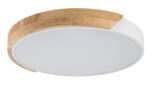 Plafonieră Maple2, metal/ lemn alb mat, abajur alb, LED 40W, Ø610MM - imagine 3