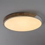 Plafonieră Maple2, metal/ lemn alb mat, abajur alb, LED 40W, Ø610MM - imagine 6