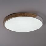 Plafonieră Maple2, metal/ lemn alb mat, abajur alb, LED 40W, Ø610MM - imagine 7
