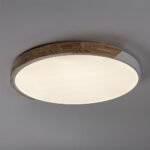 Plafonieră Maple2, metal/ lemn alb mat, abajur alb, LED 40W, Ø610MM - imagine 8