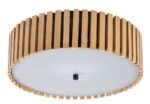 Plafonieră Noxelle, lemn negru mat/ stejar, abajur alb, E27 x3 MAX 25W, Ø420MM - imagine 3