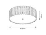 Plafonieră Noxelle, lemn negru mat/ stejar, abajur alb, E27 x3 MAX 25W, Ø420MM - imagine 7