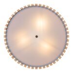 Plafonieră Noxelle, lemn negru mat/ stejar, abajur alb, E27 x3 MAX 25W, Ø420MM - imagine 5