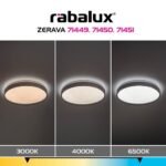 Plafonieră Zerava, metal negru, abajur alb, LED 34W, Ø380MM - imagine 10