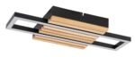 Plafonieră Noxelle, metal/ lemn negru mat/ stejar, abajur alb, LED 12W, L425MM - imagine 3