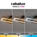 Plafonieră Noxelle, metal/ lemn negru mat/ stejar, abajur alb, LED 12W, L425MM - imagine 10