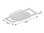 Plafonieră Noxelle, metal/ lemn negru mat/ stejar, abajur alb, LED 28W, L600MM - imagine 10