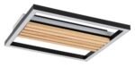 Plafonieră Noxelle, metal/ lemn negru mat/ stejar, abajur alb, LED 26W, L315MM - imagine 3