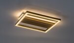 Plafonieră Noxelle, metal/ lemn negru mat/ stejar, abajur alb, LED 26W, L315MM - imagine 4