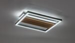 Plafonieră Noxelle, metal/ lemn negru mat/ stejar, abajur alb, LED 26W, L315MM - imagine 6